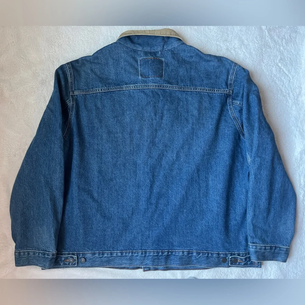 Levi's Denim Jacket with Beige Corduroy Collar Men Size XXL - Picture 4 of 10